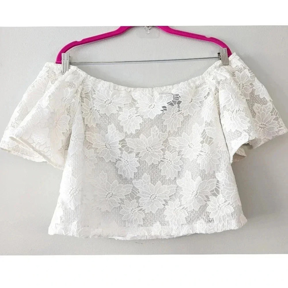 Nicholas Off The Shoulder Floral Lace Top - Picture 2 of 7